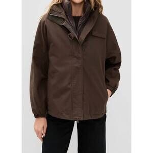 NEW LINE AND DOT forest anorak jacket in chocolate